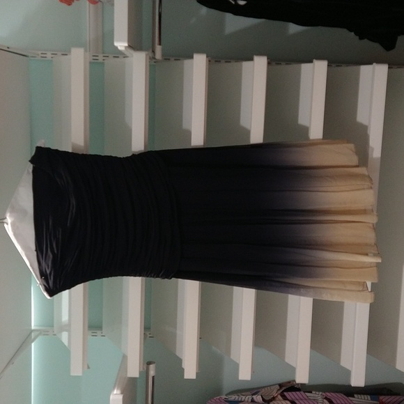 BCBG MAX AZRIA Ombre black to cream Strapless Dress size 6 - Picture 6 of 6